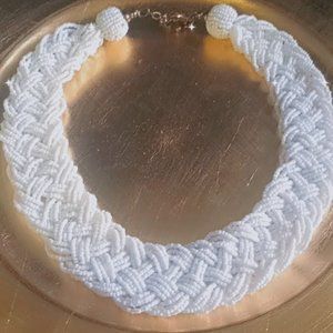 WHITE FORMAL BEADED NECKLACE